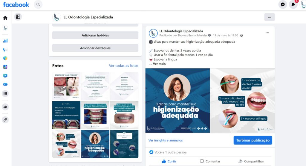 Perfil LL Odontologia Especializada - Facebook