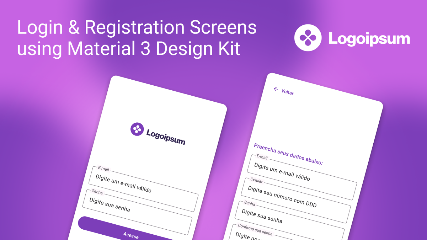 Login & Registration Screens using Material 3 Design Kit (Figma Freebie)